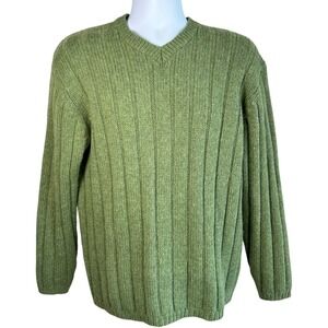 Britches Mens Shetland Wool Blend V-Neck‎ Sweater Size L Outdoors Cabin Grandpa